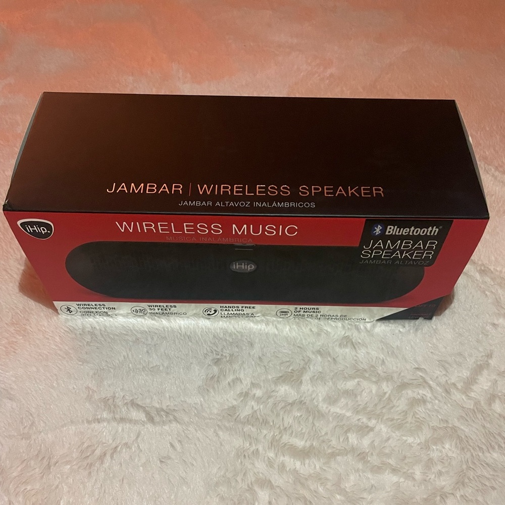 iHip Wireless Music Bluetooth Jambar Speaker 30ft Range Hands Free Calling Black